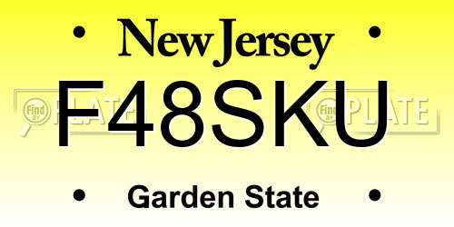 F48SKU New Jersey License Plate