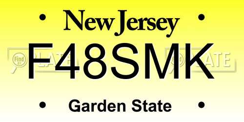 F48SMK New Jersey License Plate