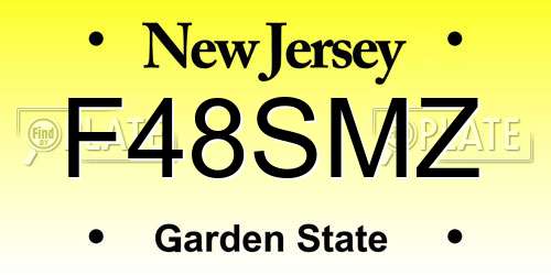 F48SMZ New Jersey License Plate