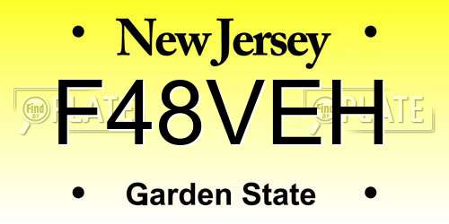 F48VEH New Jersey License Plate