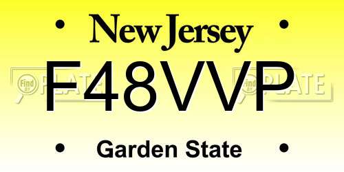 F48VVP New Jersey License Plate