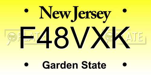 F48VXK New Jersey License Plate