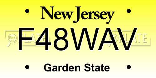 F48WAV New Jersey License Plate