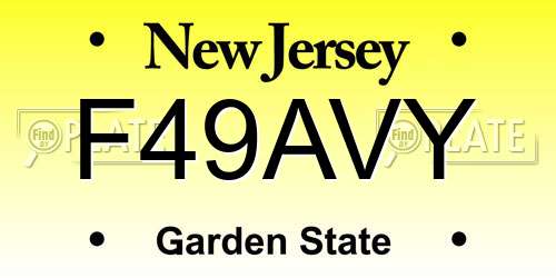 F49AVY New Jersey License Plate