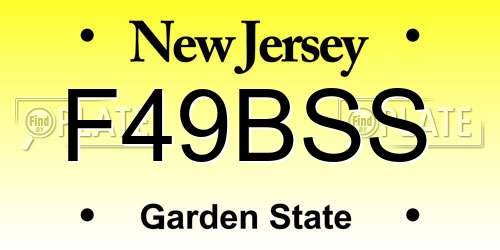F49BSS New Jersey License Plate