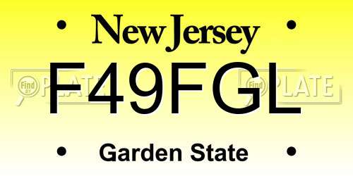 F49FGL New Jersey License Plate