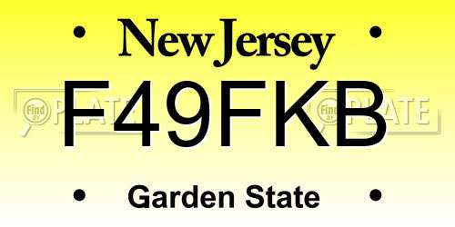 F49FKB New Jersey License Plate