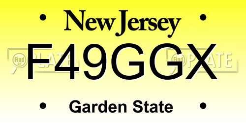 F49GGX New Jersey License Plate