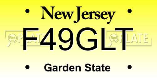 F49GLT New Jersey License Plate