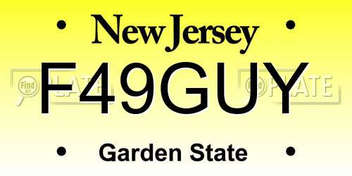 F49GUY New Jersey License Plate