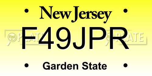 F49JPR New Jersey License Plate