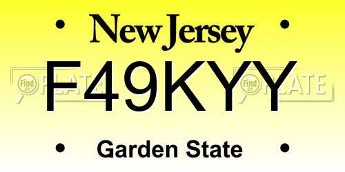 F49KYY New Jersey License Plate