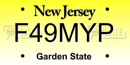 F49MYP New Jersey License Plate
