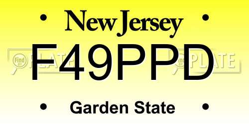 F49PPD New Jersey License Plate