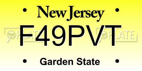 F49PVT New Jersey License Plate