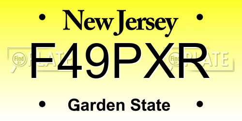 F49PXR New Jersey License Plate