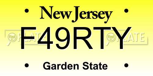 F49RTY New Jersey License Plate