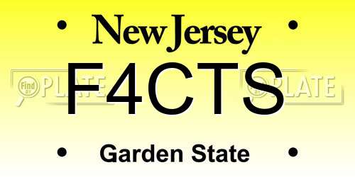 F4CTS New Jersey License Plate