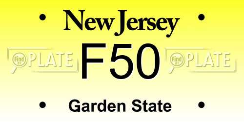 F50 New Jersey License Plate