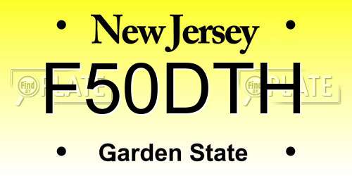 F50DTH New Jersey License Plate