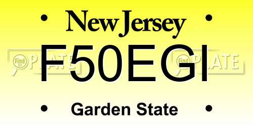 F50EGI New Jersey License Plate
