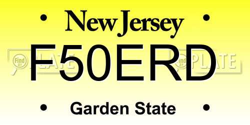 F50ERD New Jersey License Plate