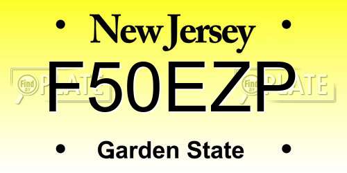F50EZP New Jersey License Plate