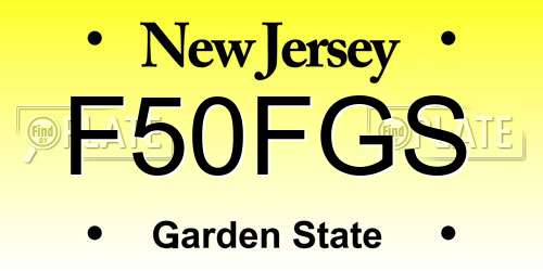 F50FGS New Jersey License Plate