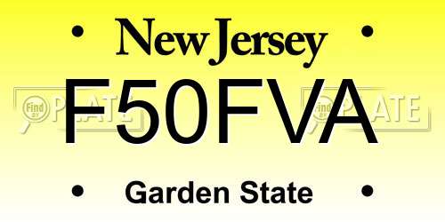 F50FVA New Jersey License Plate