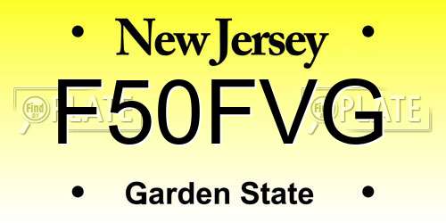 F50FVG New Jersey License Plate
