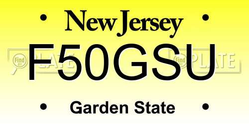 F50GSU New Jersey License Plate