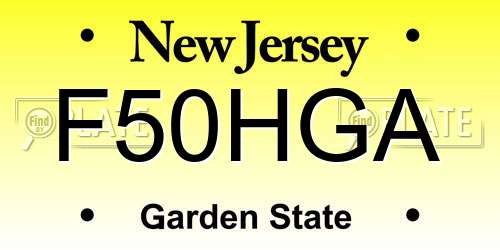 F50HGA New Jersey License Plate