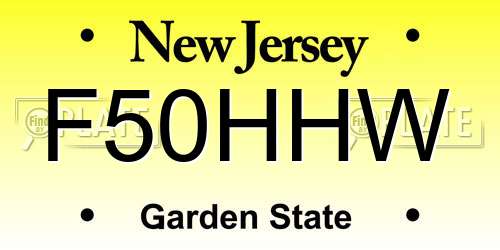 F50HHW New Jersey License Plate
