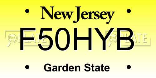 F50HYB New Jersey License Plate