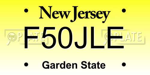 F50JLE New Jersey License Plate