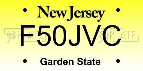 F50JVC New Jersey License Plate
