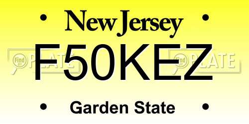 F50KEZ New Jersey License Plate