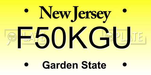 F50KGU New Jersey License Plate