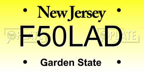 F50LAD New Jersey License Plate