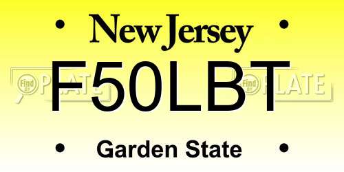 F50LBT New Jersey License Plate