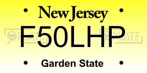 F50LHP New Jersey License Plate