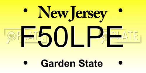 F50LPE New Jersey License Plate