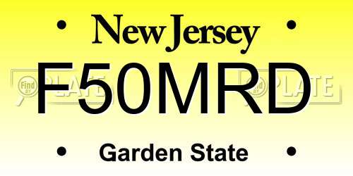 F50MRD New Jersey License Plate
