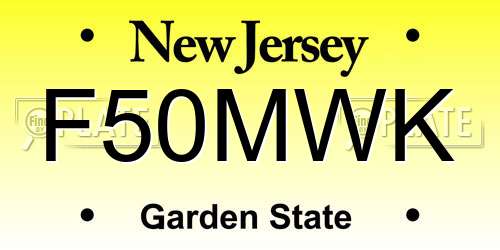 F50MWK New Jersey License Plate