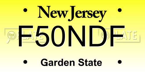 F50NDF New Jersey License Plate