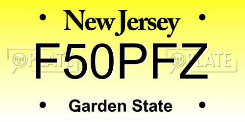 F50PFZ New Jersey License Plate