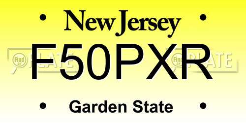 F50PXR New Jersey License Plate