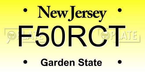 F50RCT New Jersey License Plate