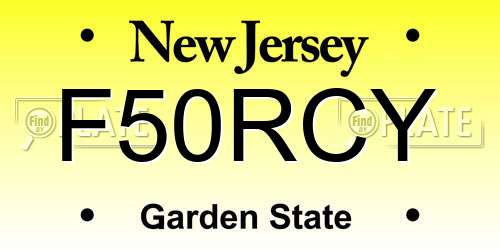 F50RCY New Jersey License Plate