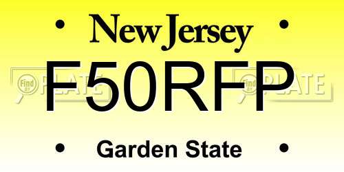 F50RFP New Jersey License Plate